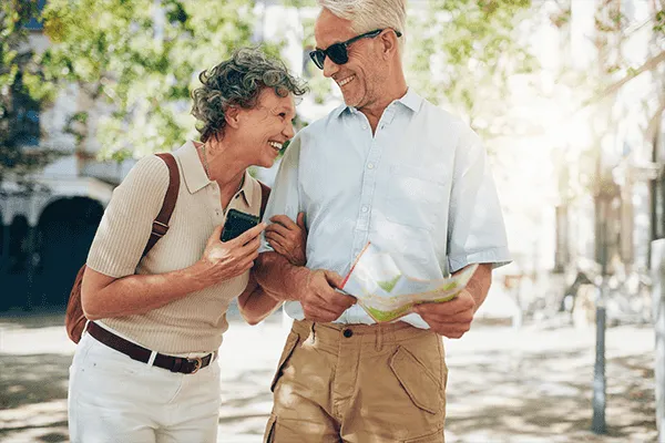 A retired couple enjoying their time together